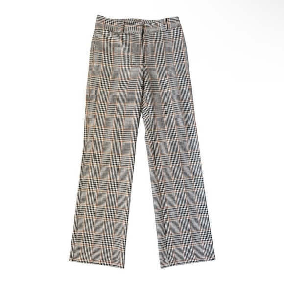 NWT SAINT ART Nessa Tan Midrise Houndstooth Plaid Straight Wide Leg Pant Size S - Picture 4 of 10